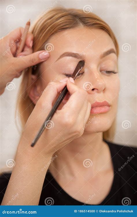 gorgeous woman  professional makeup  stock photo image