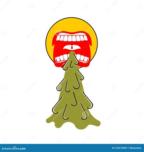 Vomit Face Emoji. Puke Vector Illustration. Retching Cartoon Stock