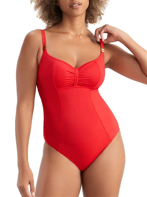 Panache Fiery Red Anya Riva Balconnet One Piece Swimsuit, UK 38GG