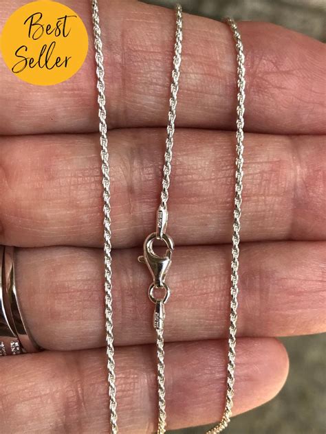 Solid .925 Sterling Silver Rope Chain 1mm Completed Chain - Etsy