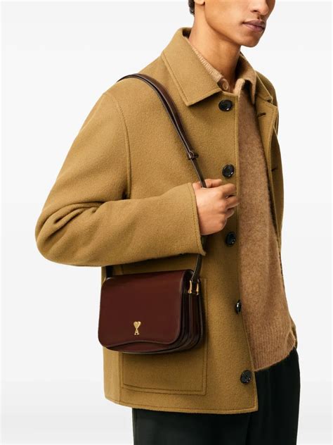 ami paris paris paris shoulder bag brown farfetch