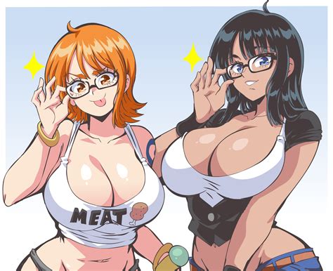 nami and nico robin (one piece) drawn by lewdamone | Danbooru