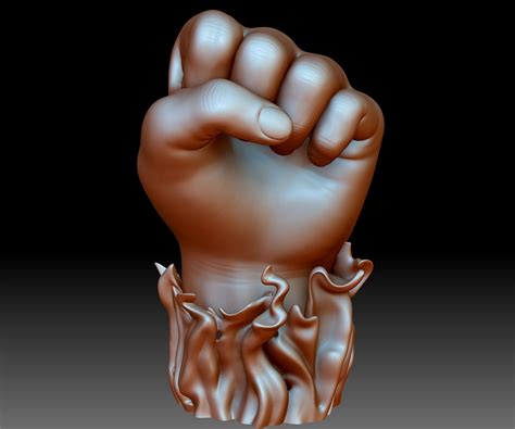 file blm sign hand logo fist stl file  printable model black