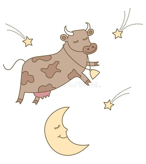 Cow Jumping Over The Moon Clipart Drawing