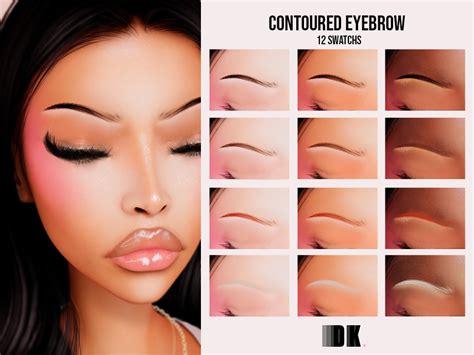 Contoured Eyebrow | Dark Pink | Sims 4, Sims 4 cc makeup, Makeup cc