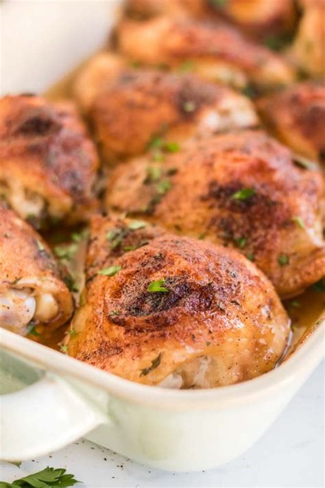 Easy Oven Baked Chicken Thighs in only 40 Minutes! • Food Folks and Fun