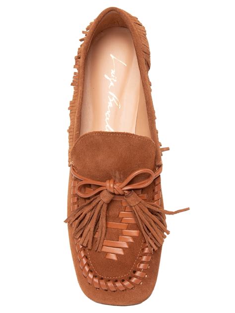 Mocassim De Camurça Feminino - Mocassim Feminino Camurça - Marrom - Luiza Barcelos