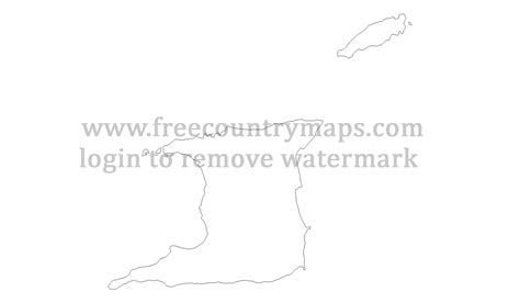 Outline maps of Trinidad and Tobago : Vector and gif map for YouTube