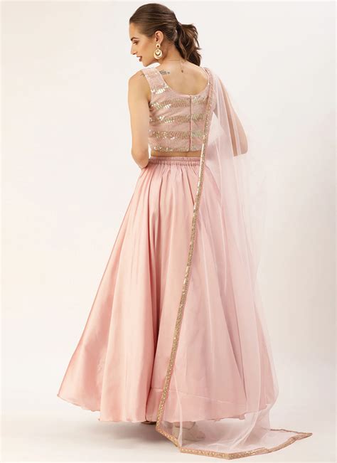 White Net Sequins Teen Girls Lehengas TGGHBS02104209