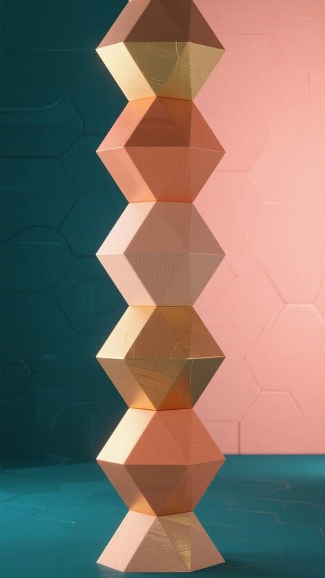 geometric prism tower image   stockcake