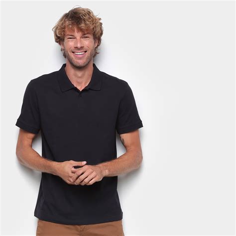 Camisa Polo Da Hering - Camisa Polo Hering Básica Masculina - Preto | Netshoes