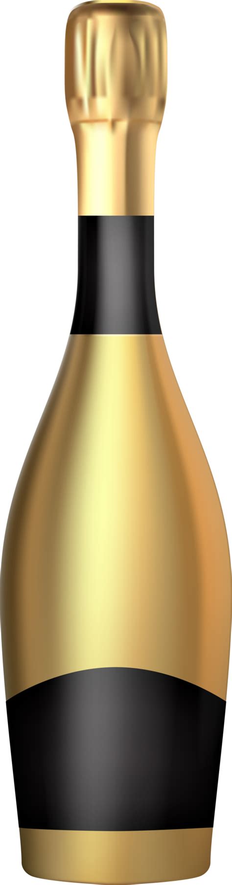 botella de champagne dorada  png