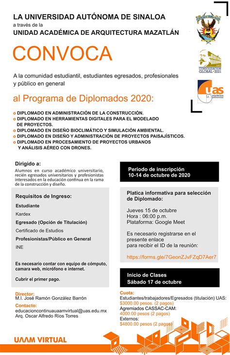 Diplomados en Arquitectura y disciplinas afines (en modalidad virtual