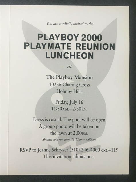 Playboy Playmate Reunion 1999 Original Group Photo Mansion + Invitation