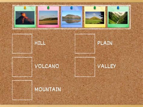 TYPES OF LANDFORMS - Match up