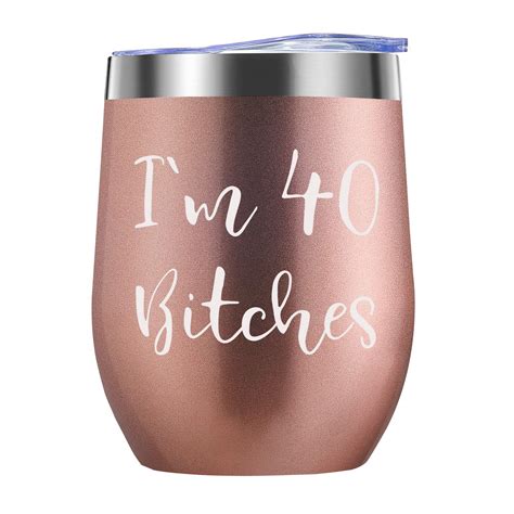 Buy I'm 40 - Funny 40th Birthday Gif for Women Wine Tumbler- 40 Year