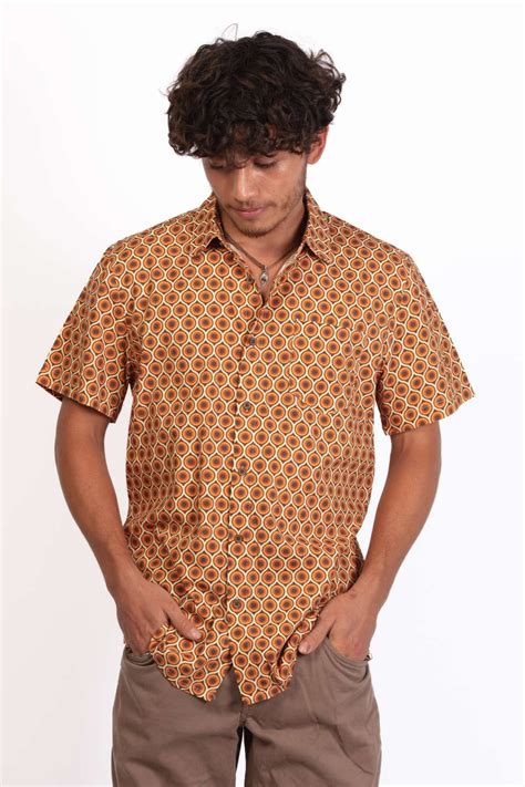 Mens Retro Vibes shirt rayon cotton blend Skumi