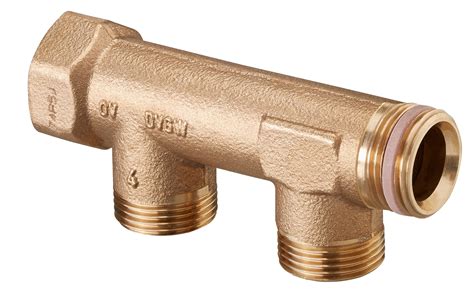Sanitary distributor "Multidis R" self sealing, DN 20, 2-fold, bronze ...