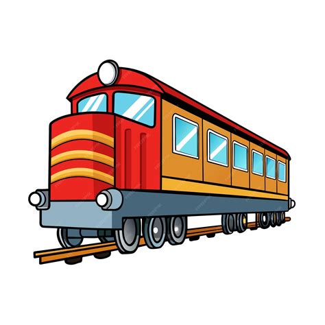 Premium Vector | Realistic Train Cartoon vector illustration