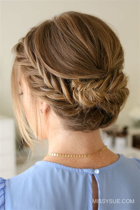 tucked fishtail braid updo missy sue