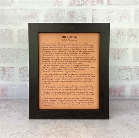 The Station by Robert J. Hastings - Leather Inspirational artwork