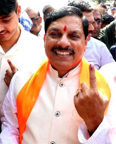 ujjain madhya pradesh chief minister mohan yadav shows  finger