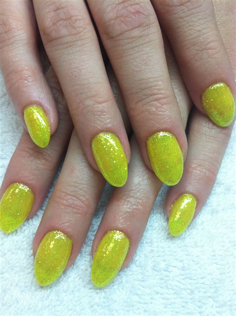 neon yellow glitter yellow glitter nails glitter