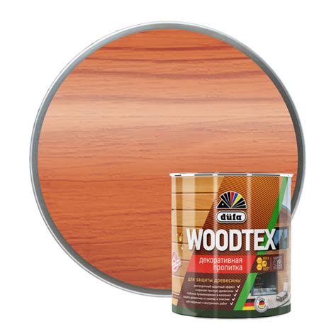 Пропитка DUFA Woodtex декоративная для защиты древесины Рябина 0,9 л ...