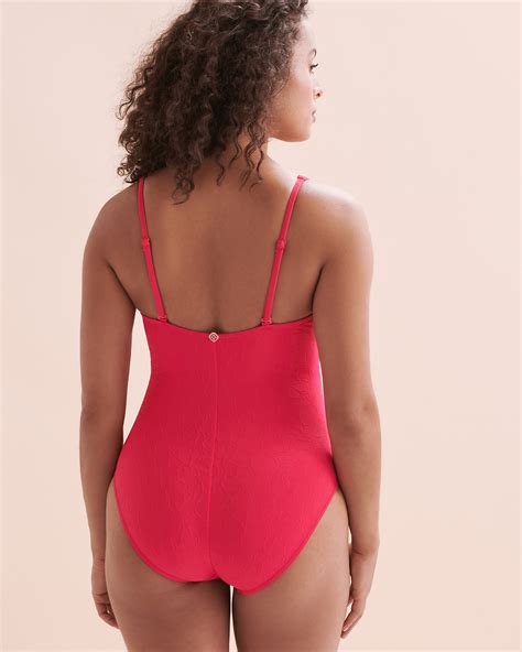 TURQUOISE COUTURE Floral Mist Textured One-piece Swimsuit - Bright Pink