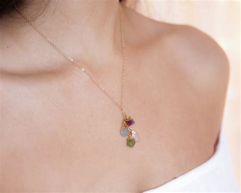 Birthstone Necklace / Charm Necklace / Gifts for Her / - Etsy