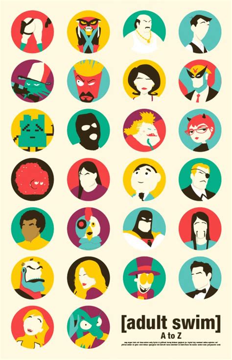 Adult Swim A - Z Character History Print | William Henry Design Shop