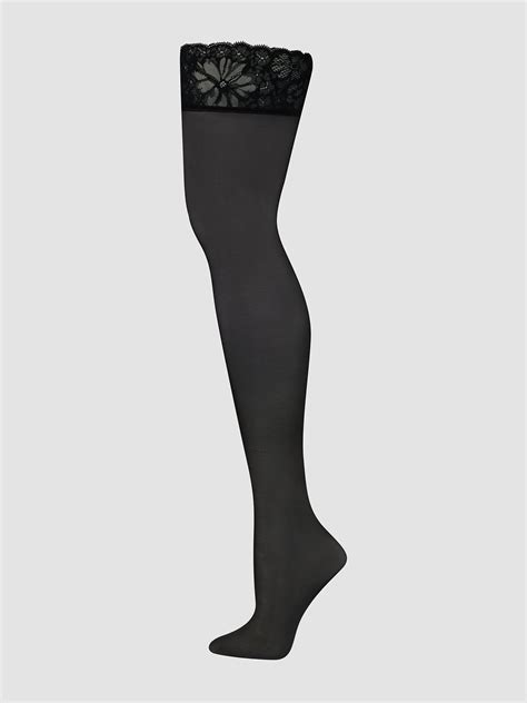 Bold Lace Thigh-High Stockings in Black | SAVAGE X FENTY UK United Kingdom