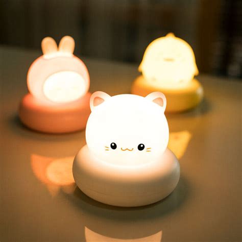 Night Light,Rechargeable Touch Sensor Kids Night Lights,Cartoon Animal Design,Three-level ...