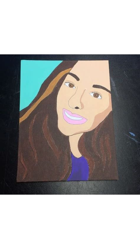 Cartoon canvas portrait with acrylic paint and sharpie for outlining ...