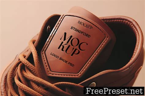 Leather Shoe Tongue Label Logo Mockup 26EDCWR