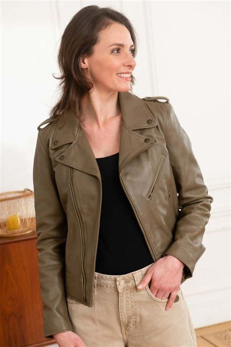damen Jacke schott LCW1601D KAKI - leder-jack.de