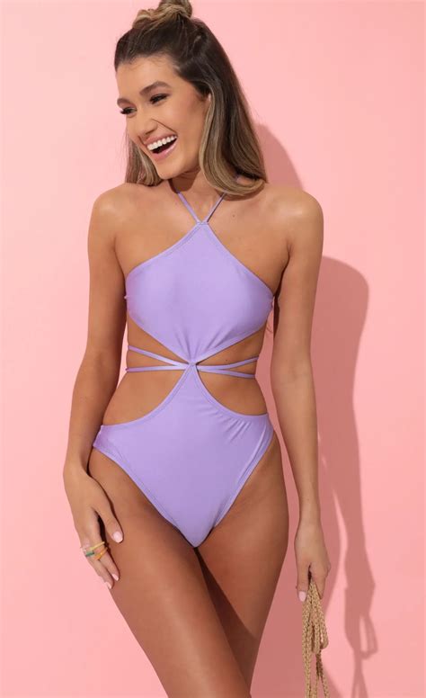 One Piece Swimsuit In Purple - Party In Style