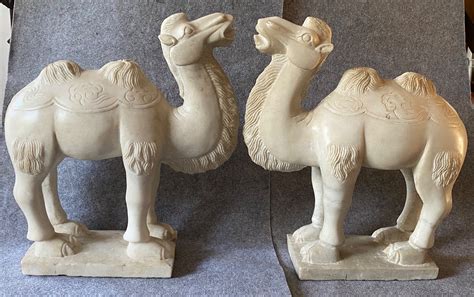 Unusual Pair Of Marble Bactrian Camels | 718228 | Sellingantiques.co.uk