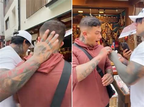 Un influencer arroja crema depilatoria a un hombre por la cabeza y las