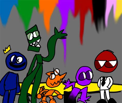 Download Rainbow Friends Group Artwork Wallpaper | Wallpapers.com