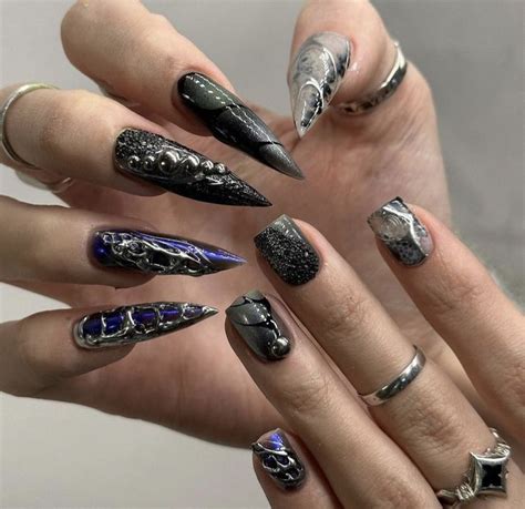 Pin by Марина Лу on ноготочки | Punk nails, Pretty nails, Diy acrylic nails