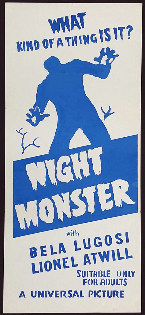 night monster  original vintage daybill film poster picture