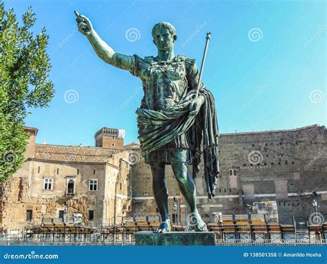 statue  roman emperor augustus  rome editorial stock photo image