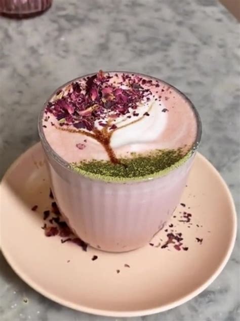 [ i ate] the prettiest pink coffee in London, England at the freya cafe ...