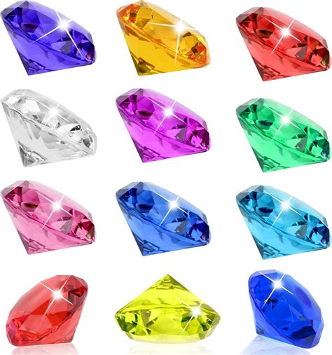 12 Pcs Big Size Kids Diamond Toy, Acrylic Gems Toys, Sinking Diving Gem