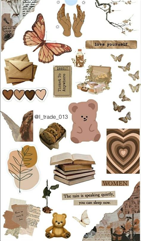 Brown Aesthetic Stickers