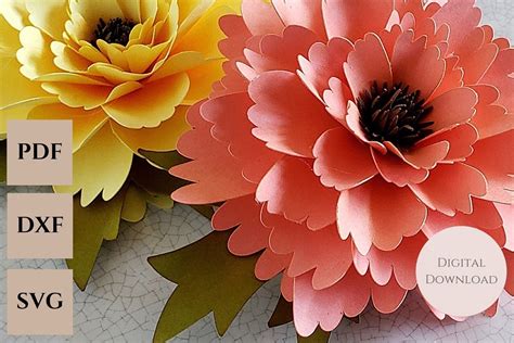 frances flower paper flower tutorial templates svgdxfpdf etsy
