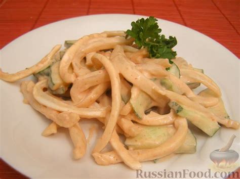 Салат из кальмаров, рецепты на RussianFood.com: 506 рецептов салатов из ...