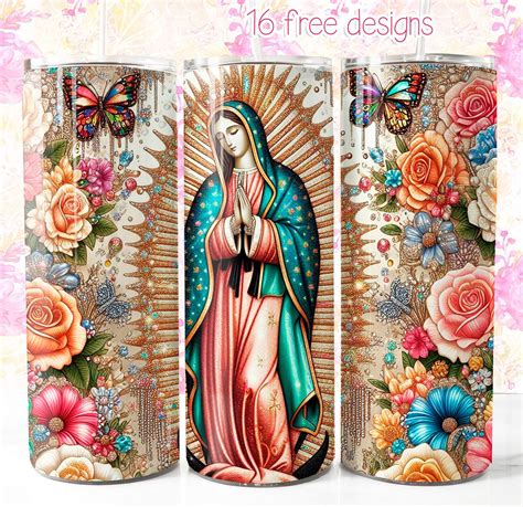 Virgen De Guadalupe 20oz Digital Design, Virgen De Mexico Digital Wrap