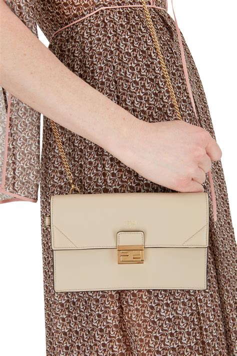 Fendi - Nude Leather Horizontal Chain Crossbody | Mitchell Stores